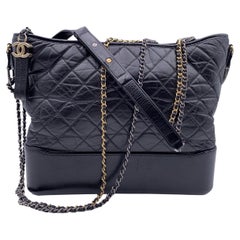 Chanel Black Quilted Leather Small Gabrielle Bucket Bag Chanel