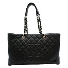 Chanel Black Quilted Leather Grand Shopping Tote