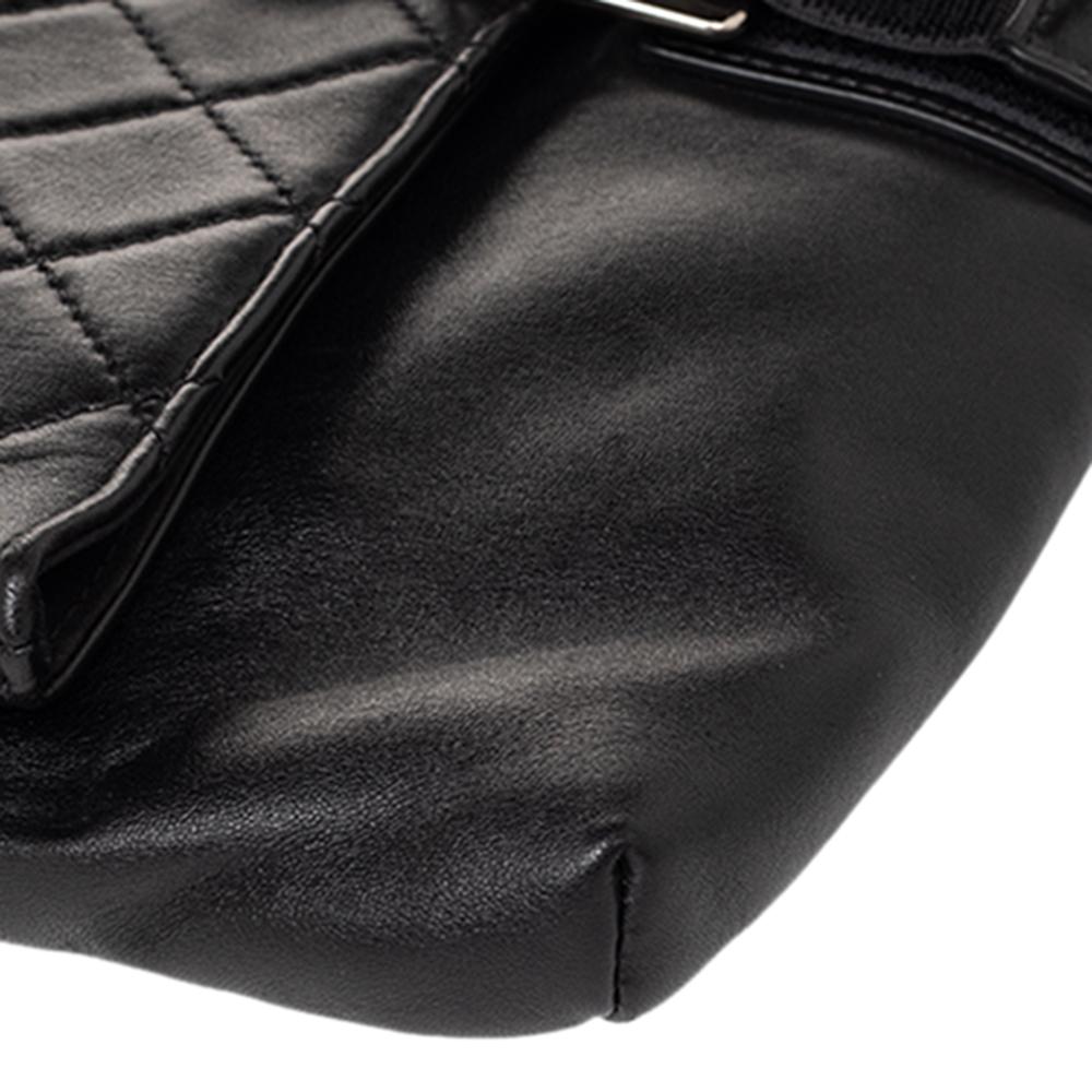 Chanel Black Quilted Leather Grip Clutch 7