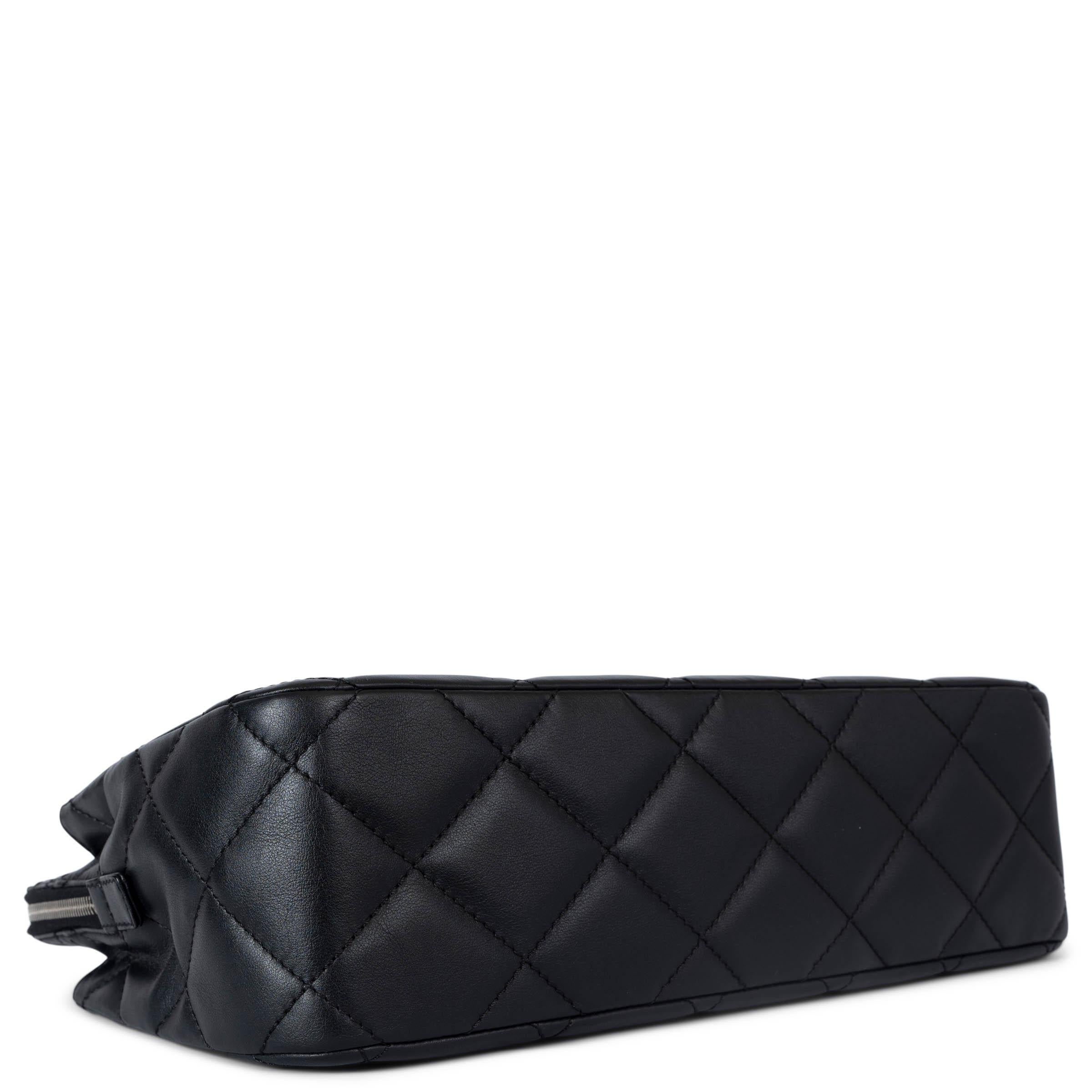 Women's CHANEL black quilted leather IN THE BUSINESS LARGE CAMERA Shoulder Bag For Sale