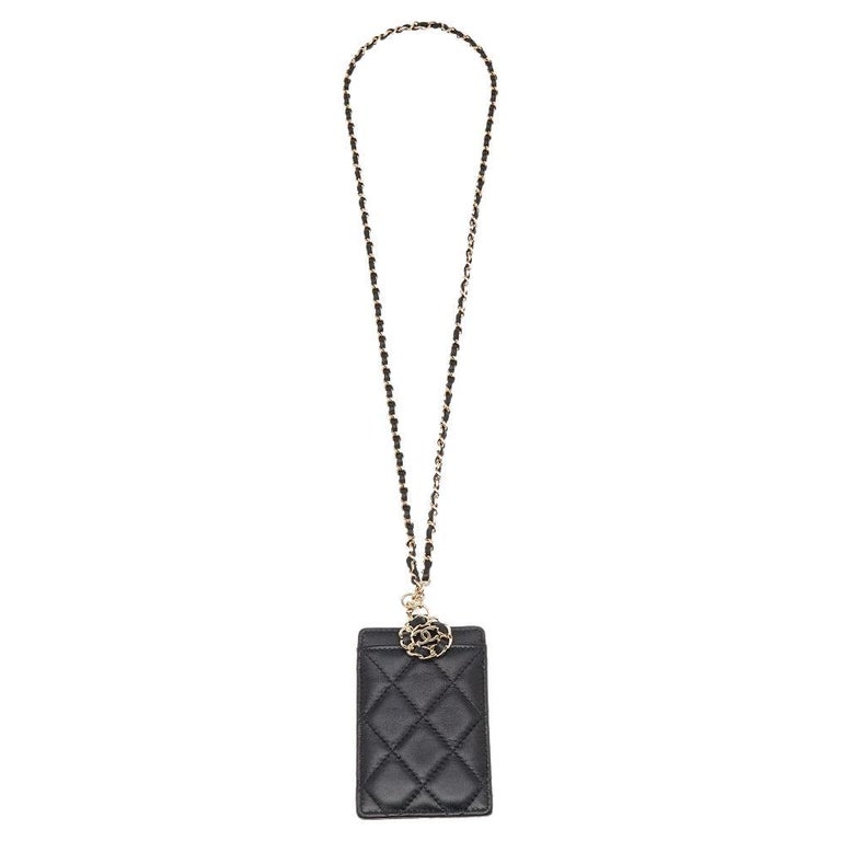 Chanel Card Holder with Chain, Black
