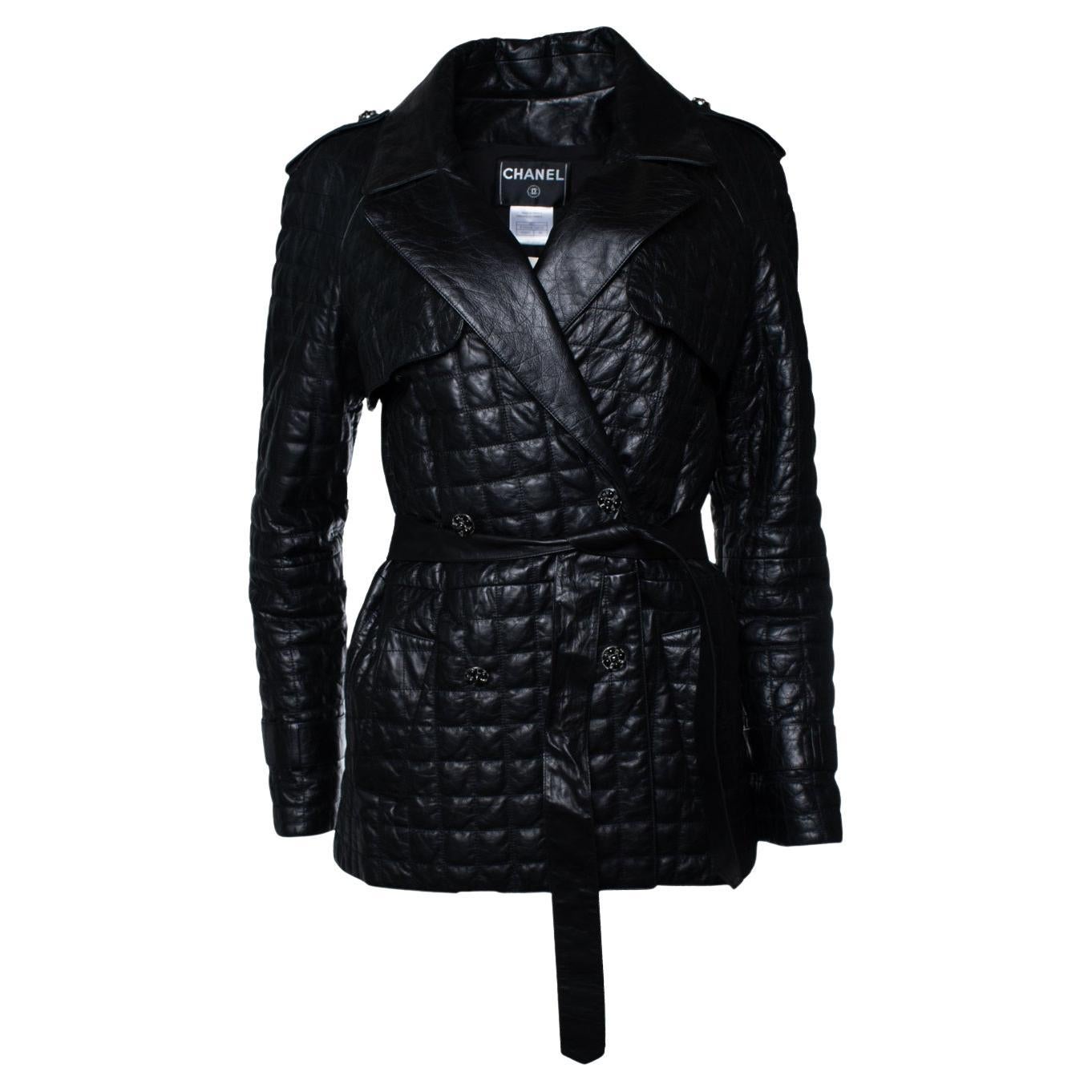 Chanel, black quilted leather jacket 2006