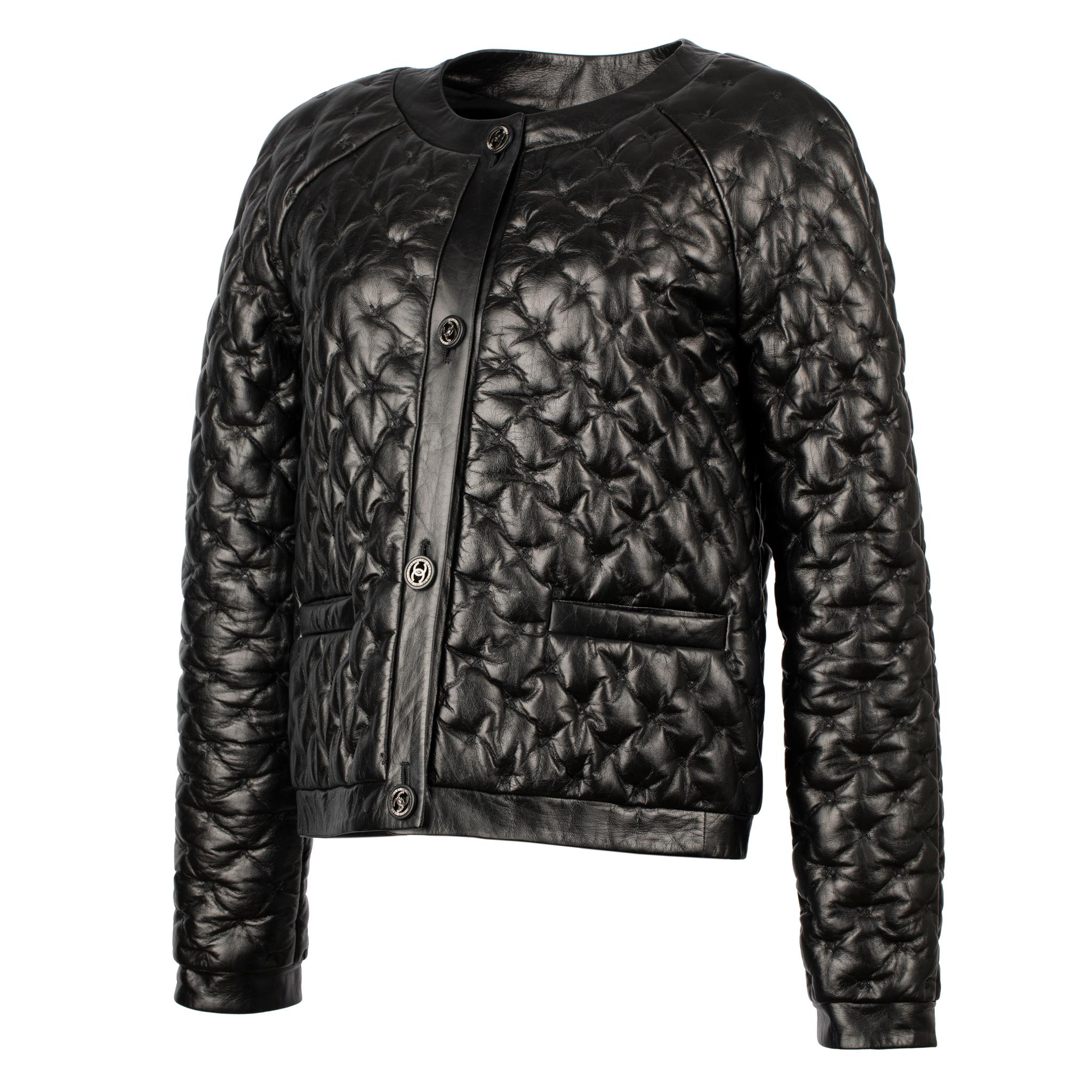 chanel quilted leather jacket