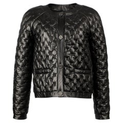 Chanel Black Quilted Leather Jacket 38 FR