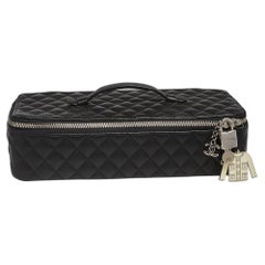 Chanel Black Quilted Leather Jewelry Case