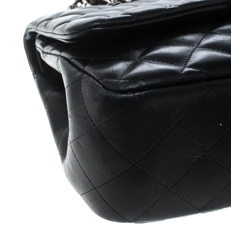 Chanel Black Quilted Leather Jumbo Classic Double Flap Bag 1
