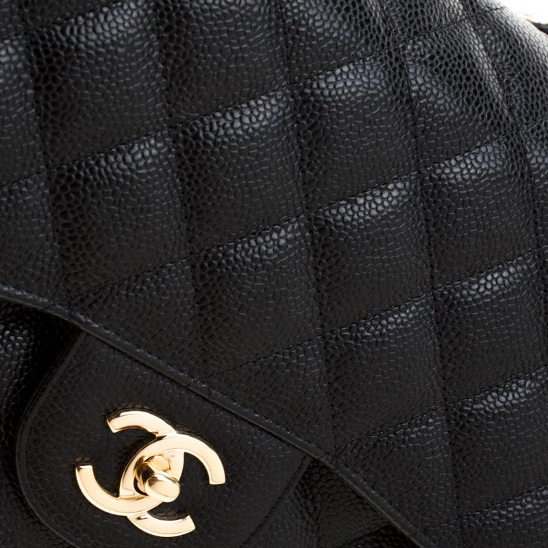 Chanel Black Quilted Leather Jumbo Classic Double Flap Bag 3