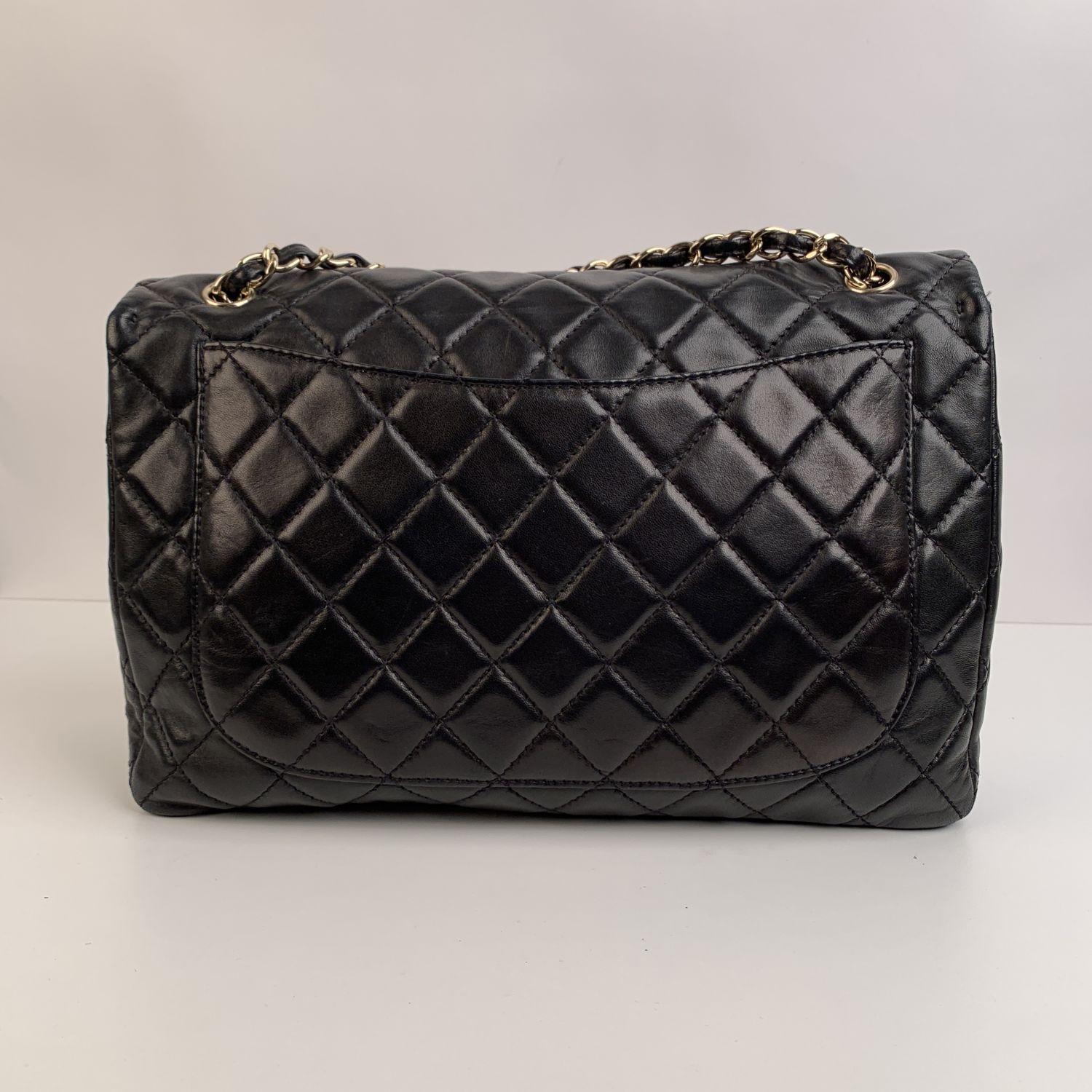 Chanel Black Quilted Leather Jumbo Classic Flap 2.55 Shoulder Bag 1