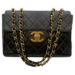 Chanel Black Quilted Leather Jumbo Classic Flap 2.55 Shoulder Bag
