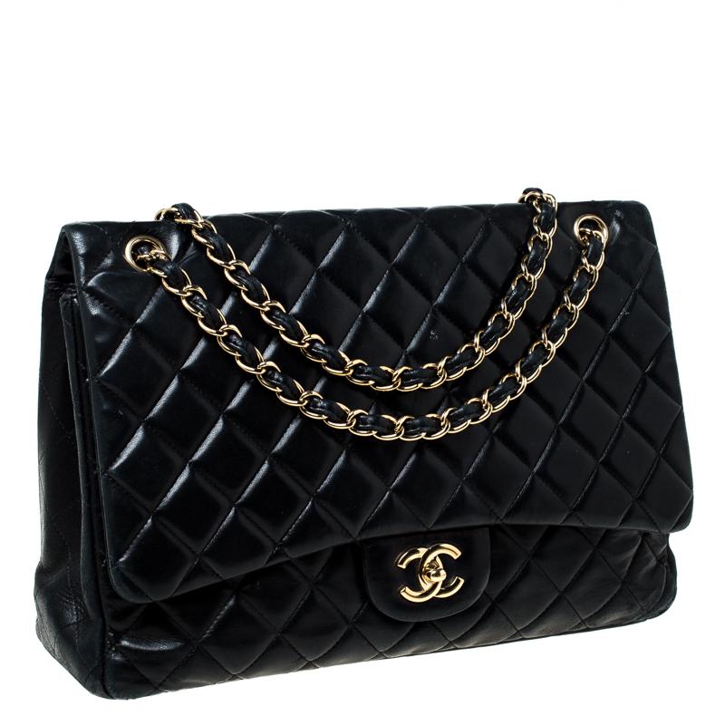 Chanel Black Quilted Leather Jumbo Classic Single Flap Bag 6