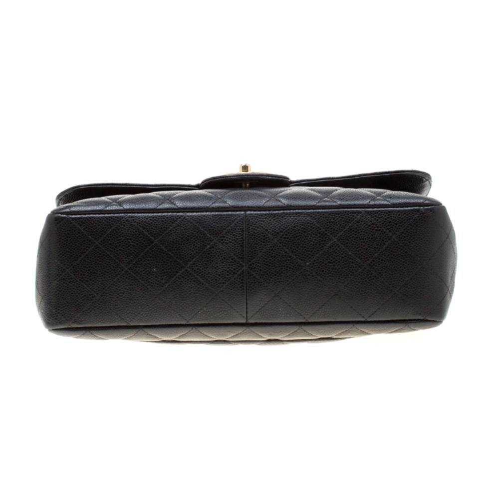 Chanel Black Quilted Leather Jumbo Classic Single Flap Bag 7