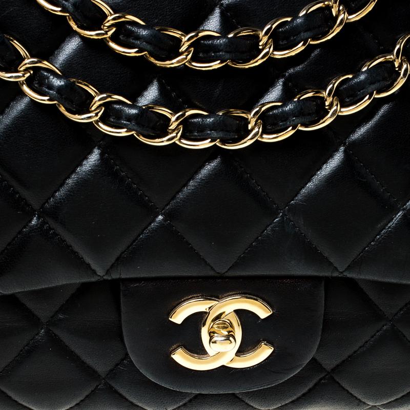 Chanel Black Quilted Leather Jumbo Classic Single Flap Bag 7