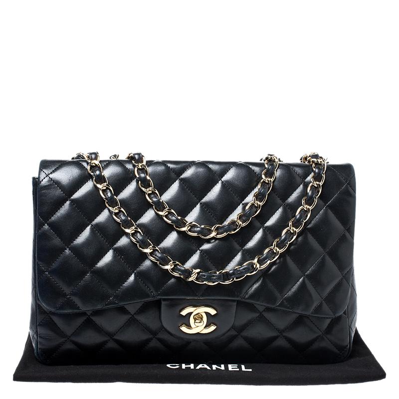 Chanel Black Quilted Leather Jumbo Classic Single Flap Bag 6