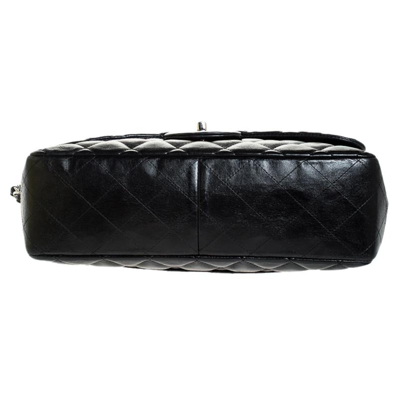 Chanel Black Quilted Leather Jumbo Classic Single Flap Bag 2