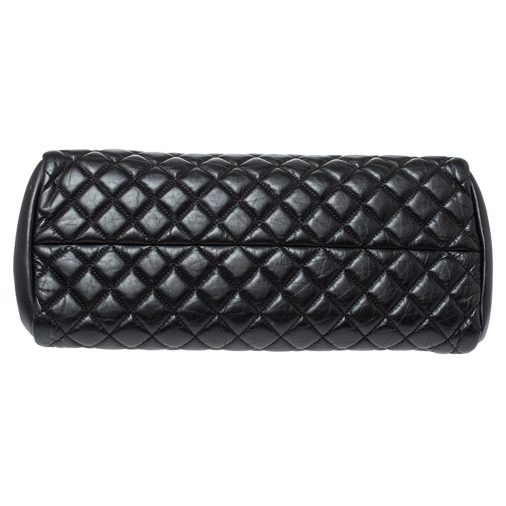Chanel Black Quilted Leather Just Mademoiselle Bowler Bag In Fair Condition In Dubai, Al Qouz 2
