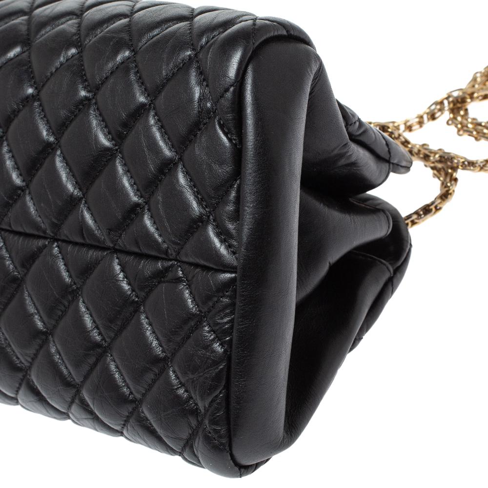 Chanel Black Quilted Leather Just Mademoiselle Bowler Bag 2