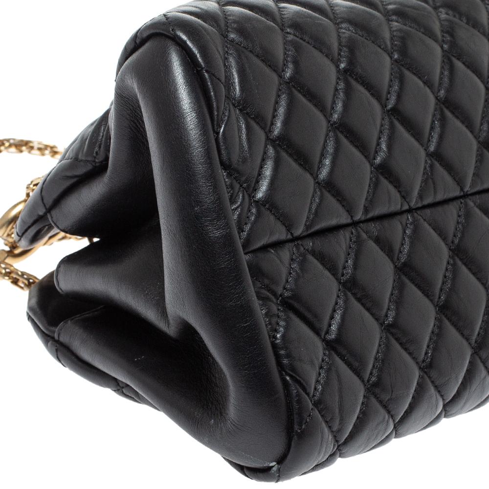 Chanel Black Quilted Leather Just Mademoiselle Bowler Bag 3