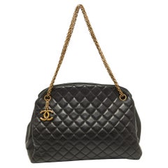 Chanel Black Quilted Leather Just Mademoiselle Bowler Bag