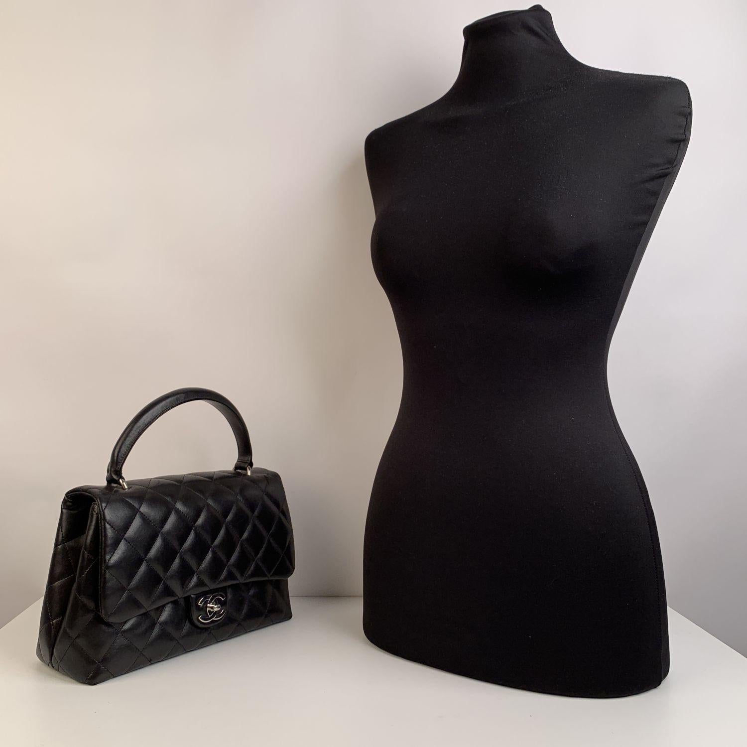 Chanel Black Quilted Leather Kelly Top Handle Bag Handbag In Excellent Condition In Rome, Rome