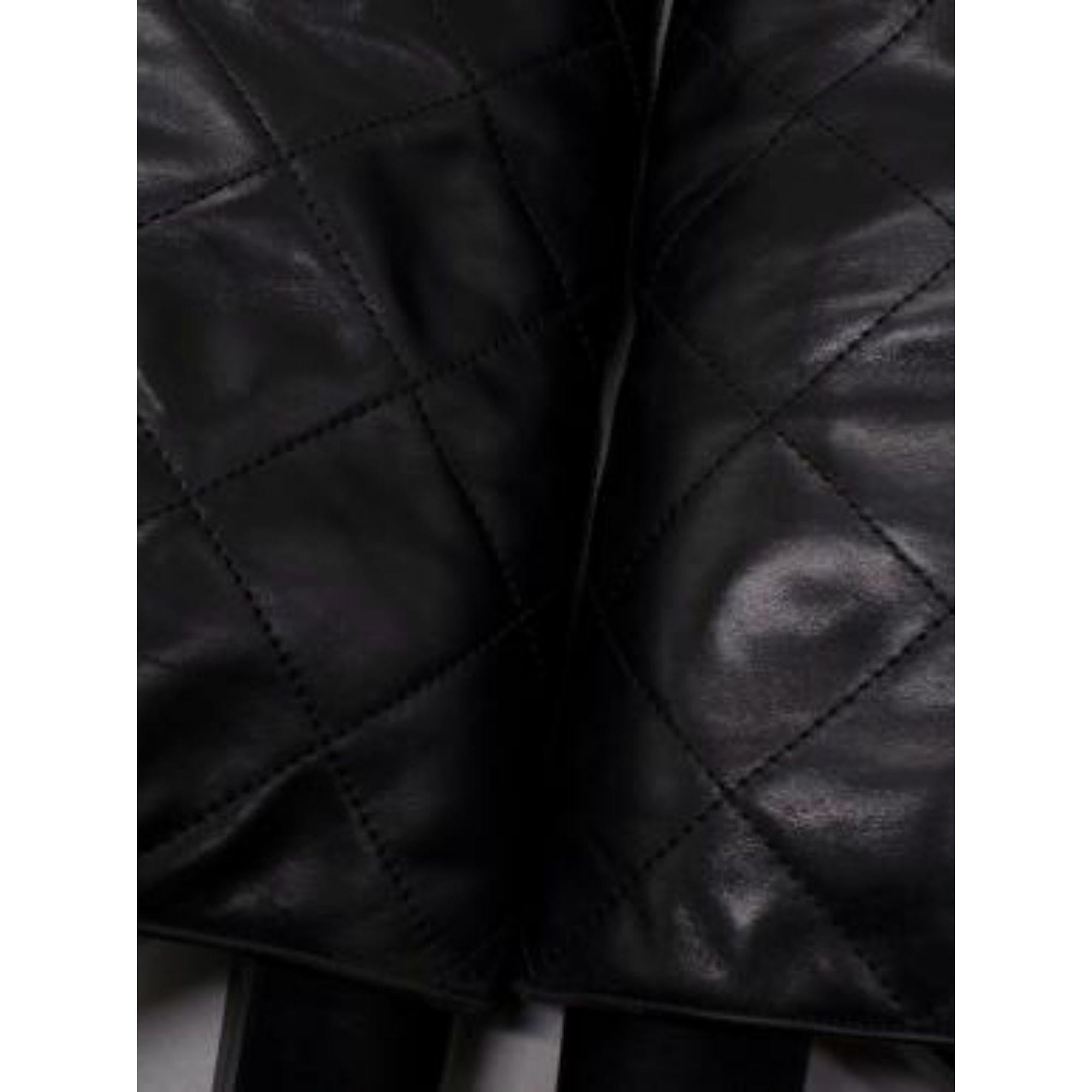 Chanel Black Quilted Leather Knee-high Boots For Sale 6