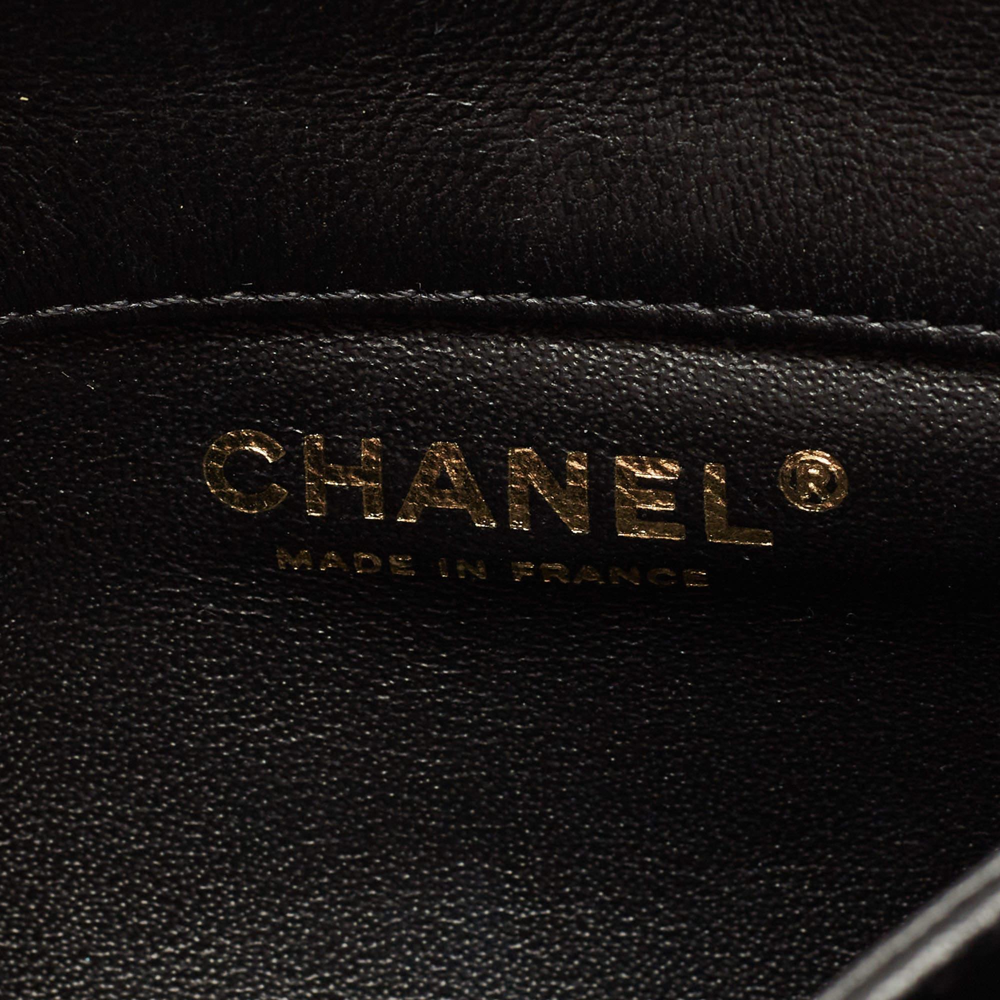 Chanel Black Quilted Leather Knock On Wood Top Handle Bag 5