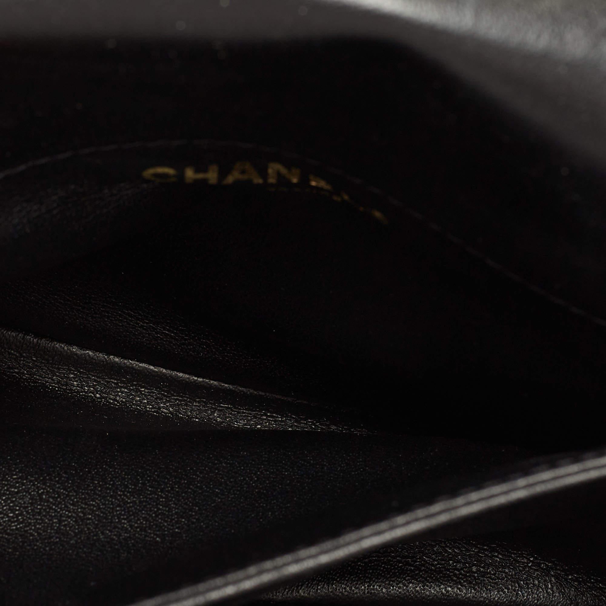 Chanel Black Quilted Leather Knock On Wood Top Handle Bag 7