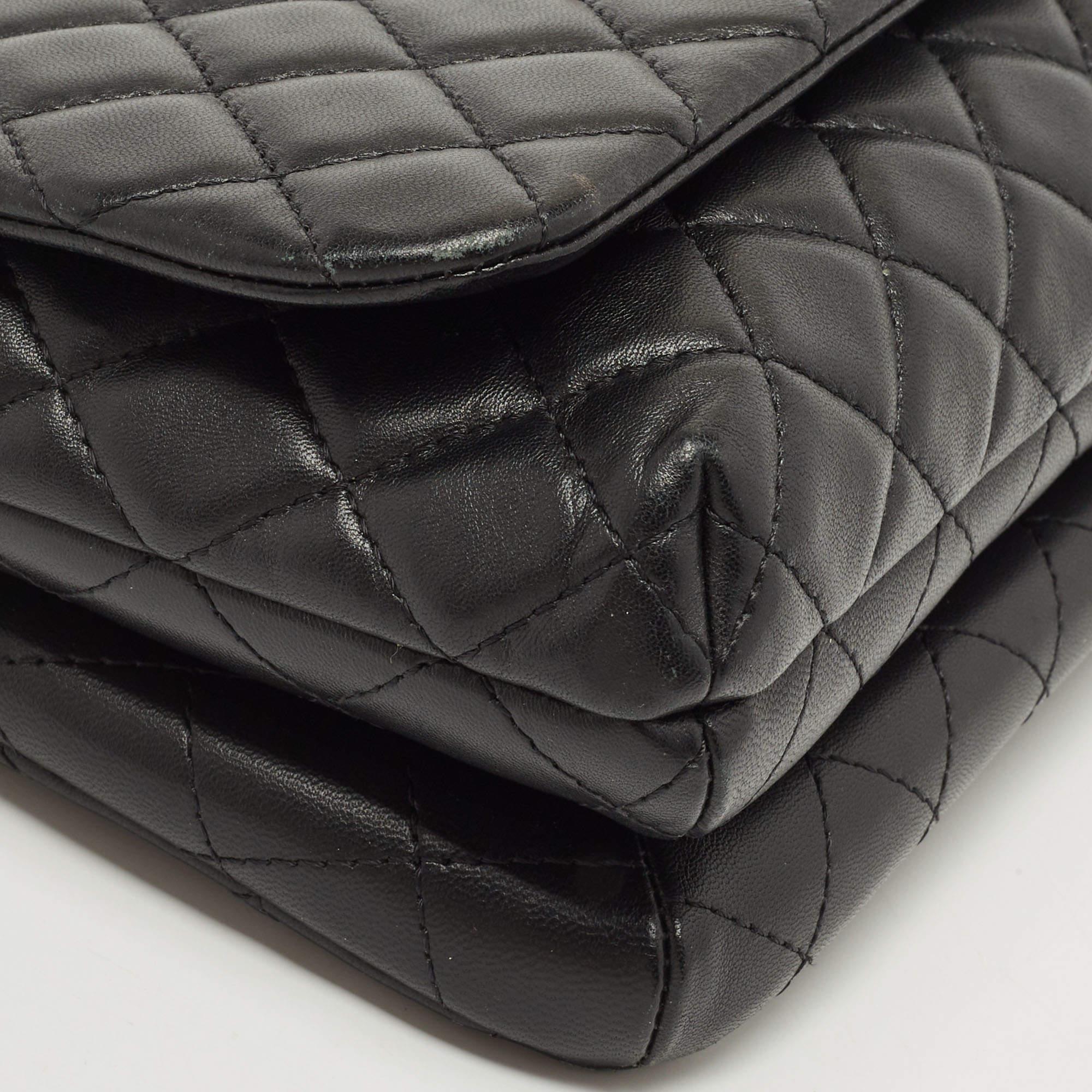 Chanel Black Quilted Leather Knock On Wood Top Handle Bag 9