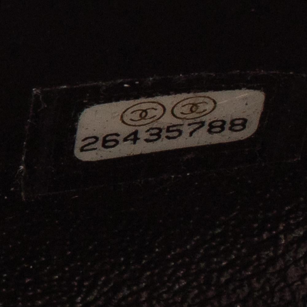 Chanel Schwarzes gestepptes Leder Klopfen auf Holz Top Handle Tasche 2