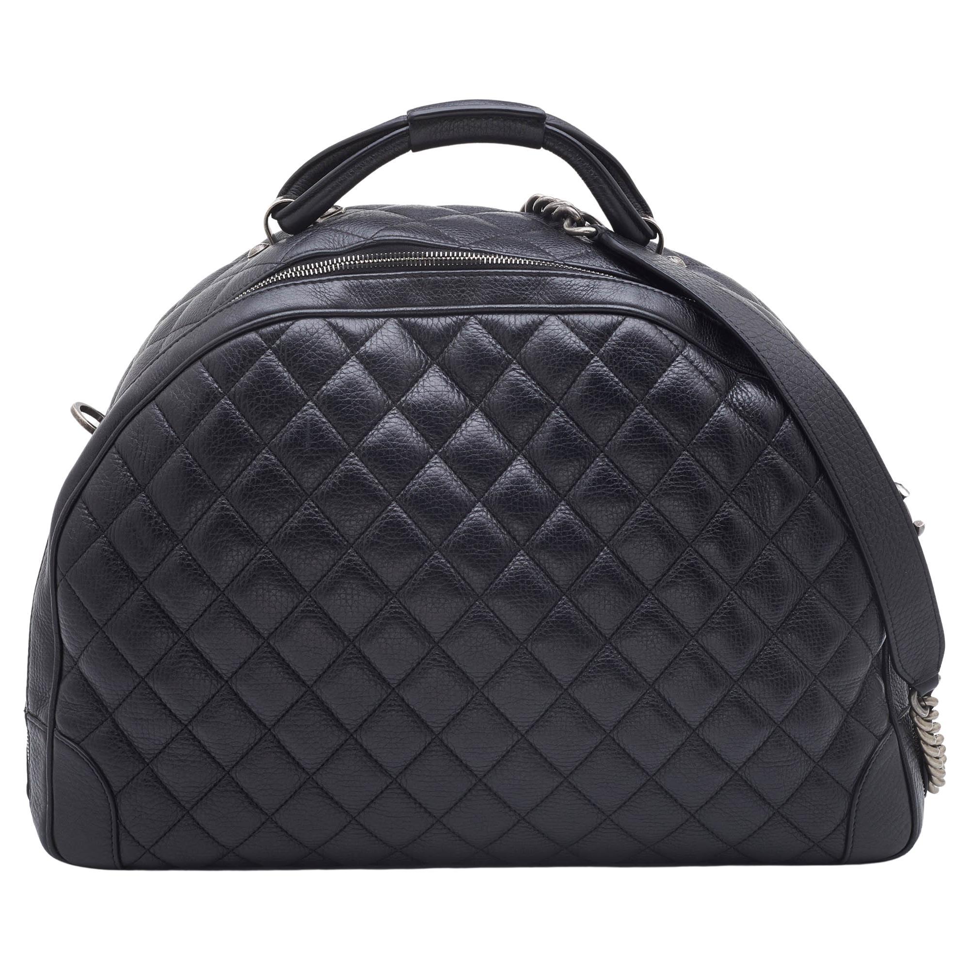 Chanel Black Quilted Leather Large Airlines Round Trip Bag For Sale at  1stDibs