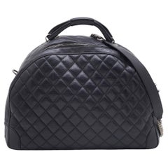 Chanel Black Quilted Leather Large Airlines Round Trip Bag