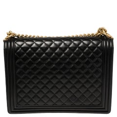 Chanel Black Quilted Leather Large Boy Flap Bag