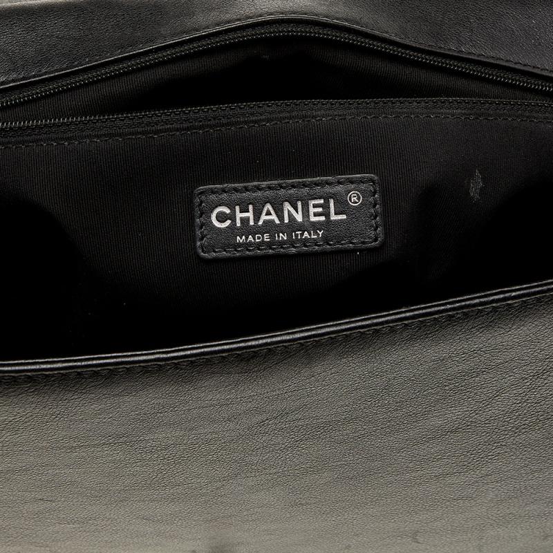 Chanel Black Quilted Leather Large Boy Flap Bag 3