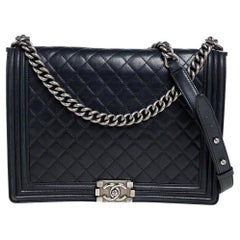 Chanel Black Quilted Leather Large Boy Flap Bag