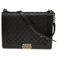 Chanel Black Quilted Leather Large Boy Flap Bag