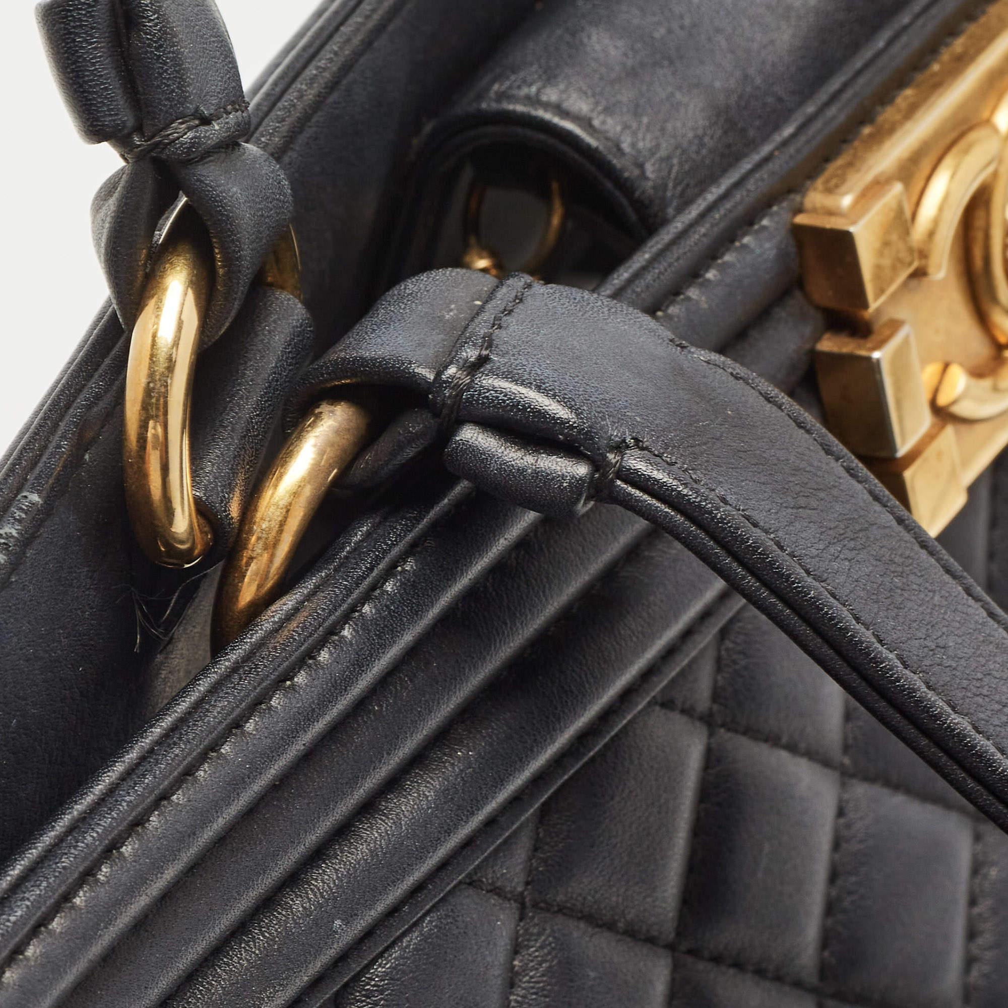 Chanel Black Quilted Leather Large Boy Shopper Tote 2