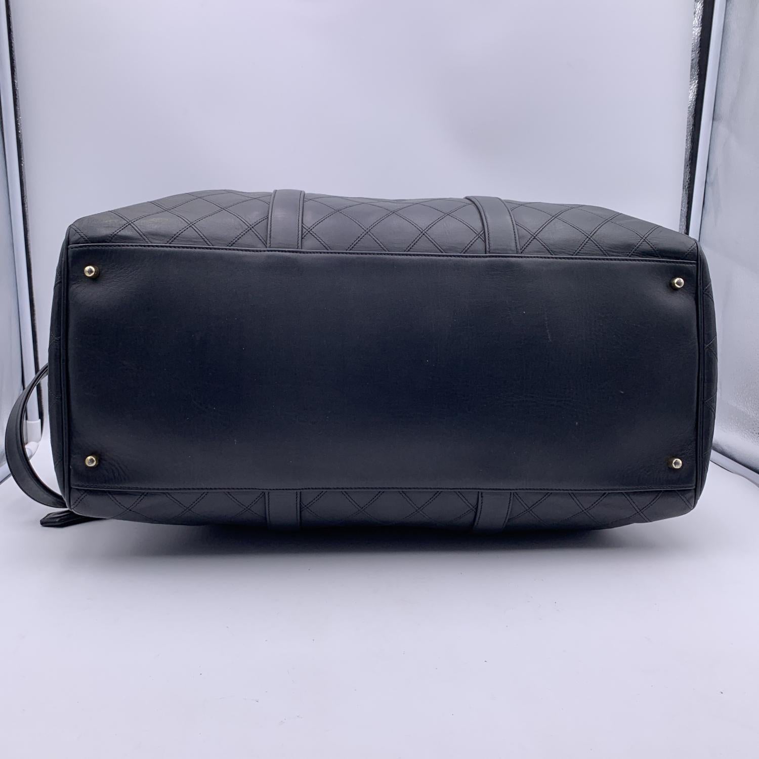 black quilted duffle bag