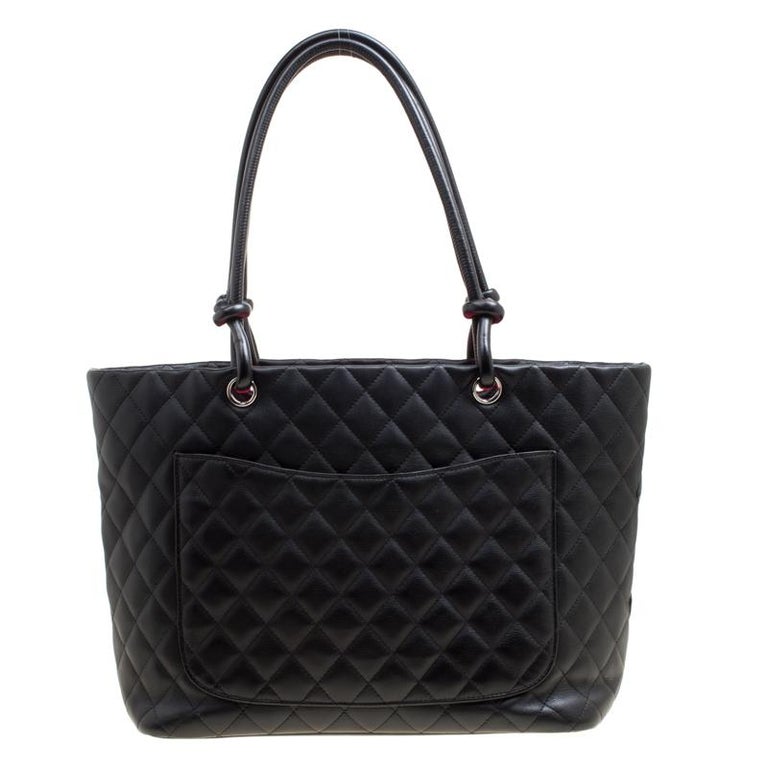 Chanel Black Quilted Leather Large Ligne Cambon Tote at 1stDibs