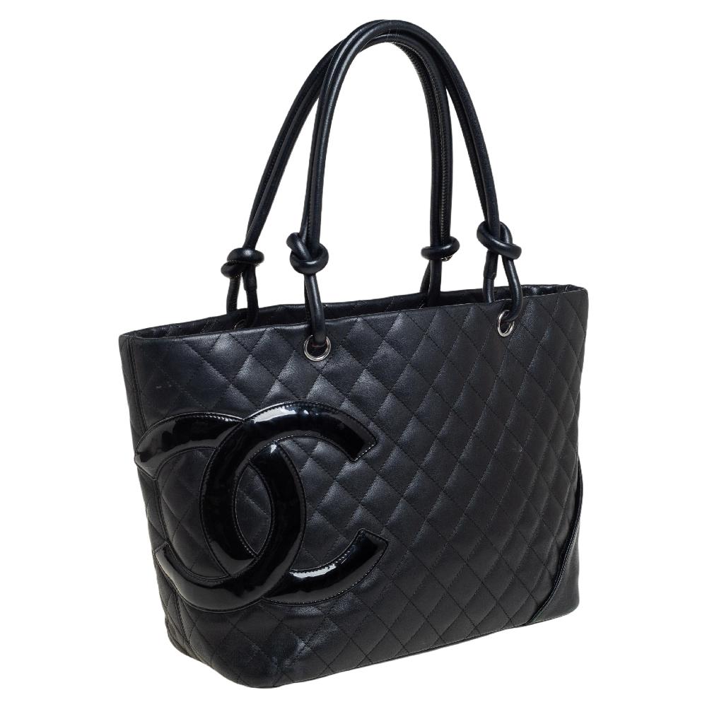 Chanel Black Quilted Leather Large Ligne Cambon Tote In Fair Condition In Dubai, Al Qouz 2