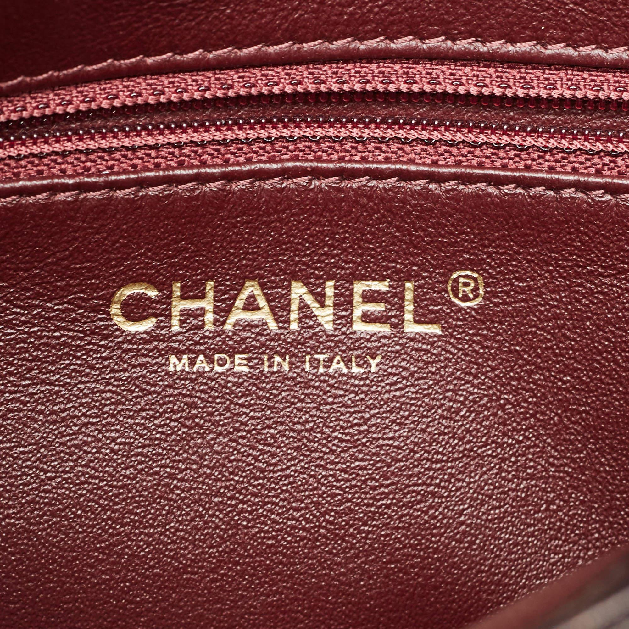 Chanel Schwarze große Trendy CC Top Handle Bag aus gestepptem Leder 6