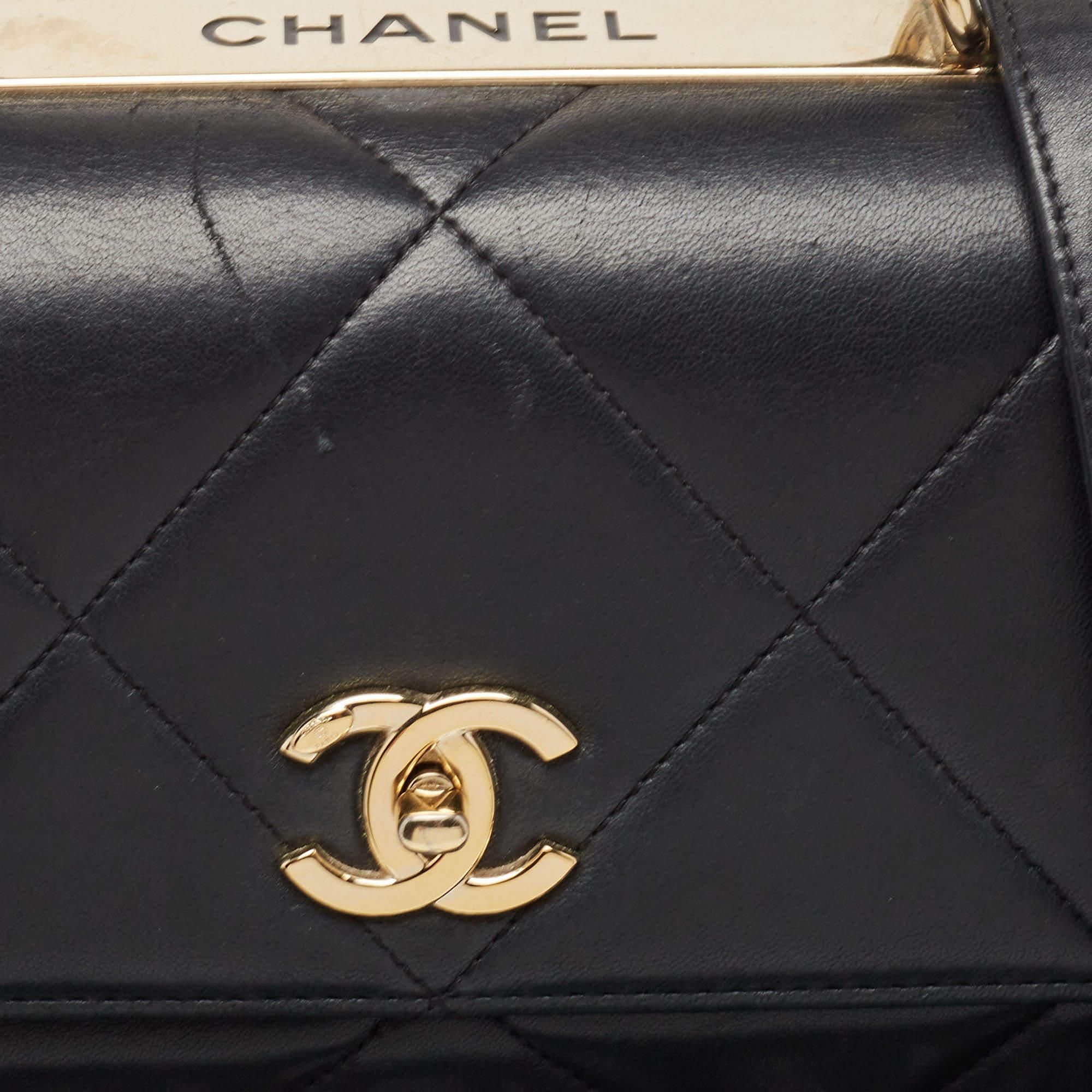 Chanel Black Quilted Leather Large Trendy CC Top Handle Bag 1