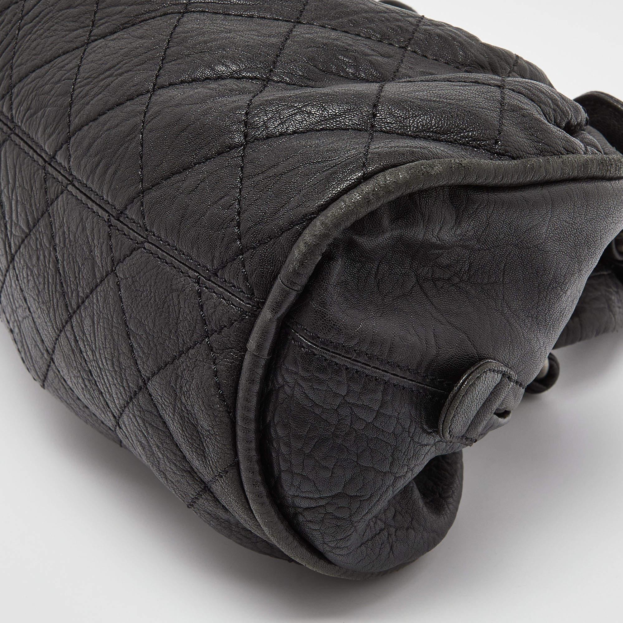 Chanel Black Quilted Leather Le Marais Bowler Bag 6