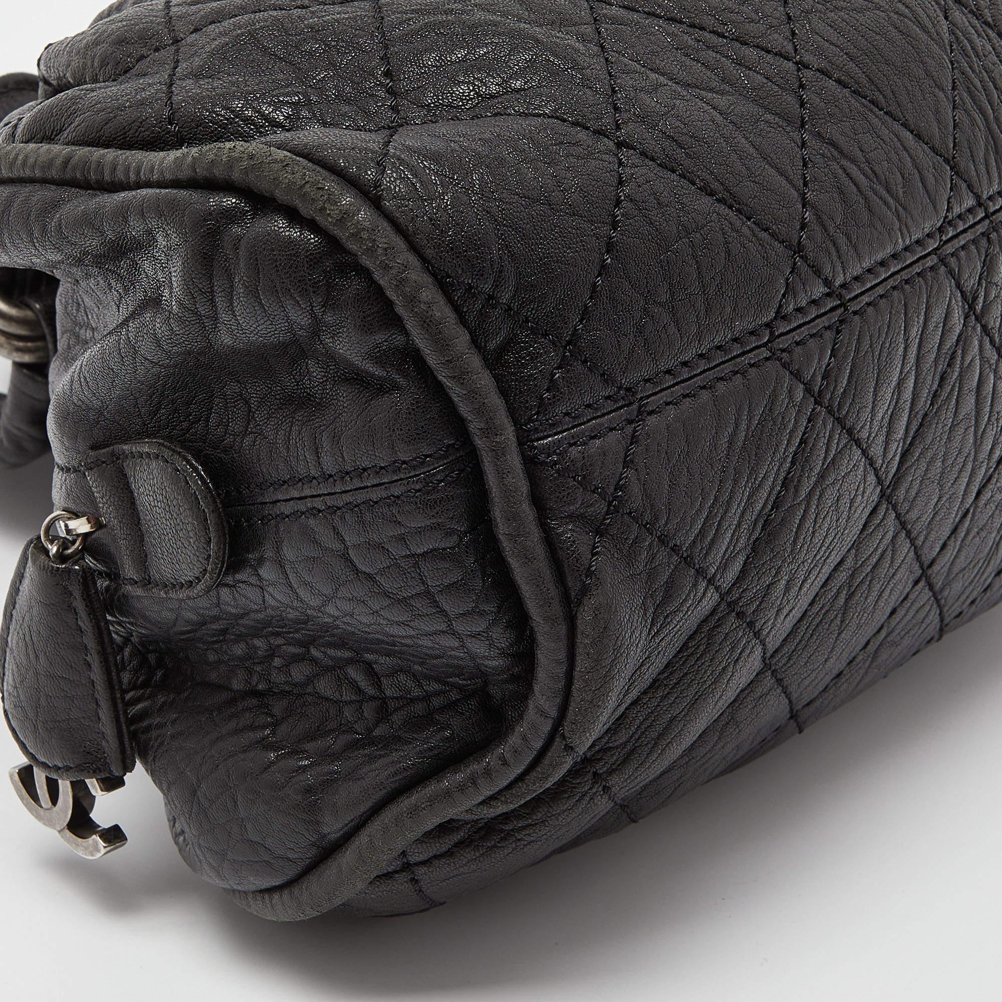 Chanel Black Quilted Leather Le Marais Bowler Bag 5
