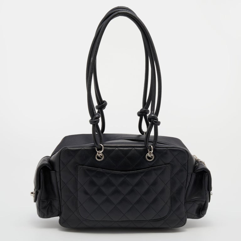 Chanel Black Quilted Leather Ligne Cambon Reporter Bag at 1stDibs