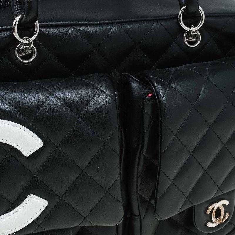 Chanel Black Quilted Leather Ligne Cambon Reporter Bag 2