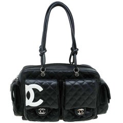 Chanel Black Quilted Leather Ligne Cambon Reporter Bag