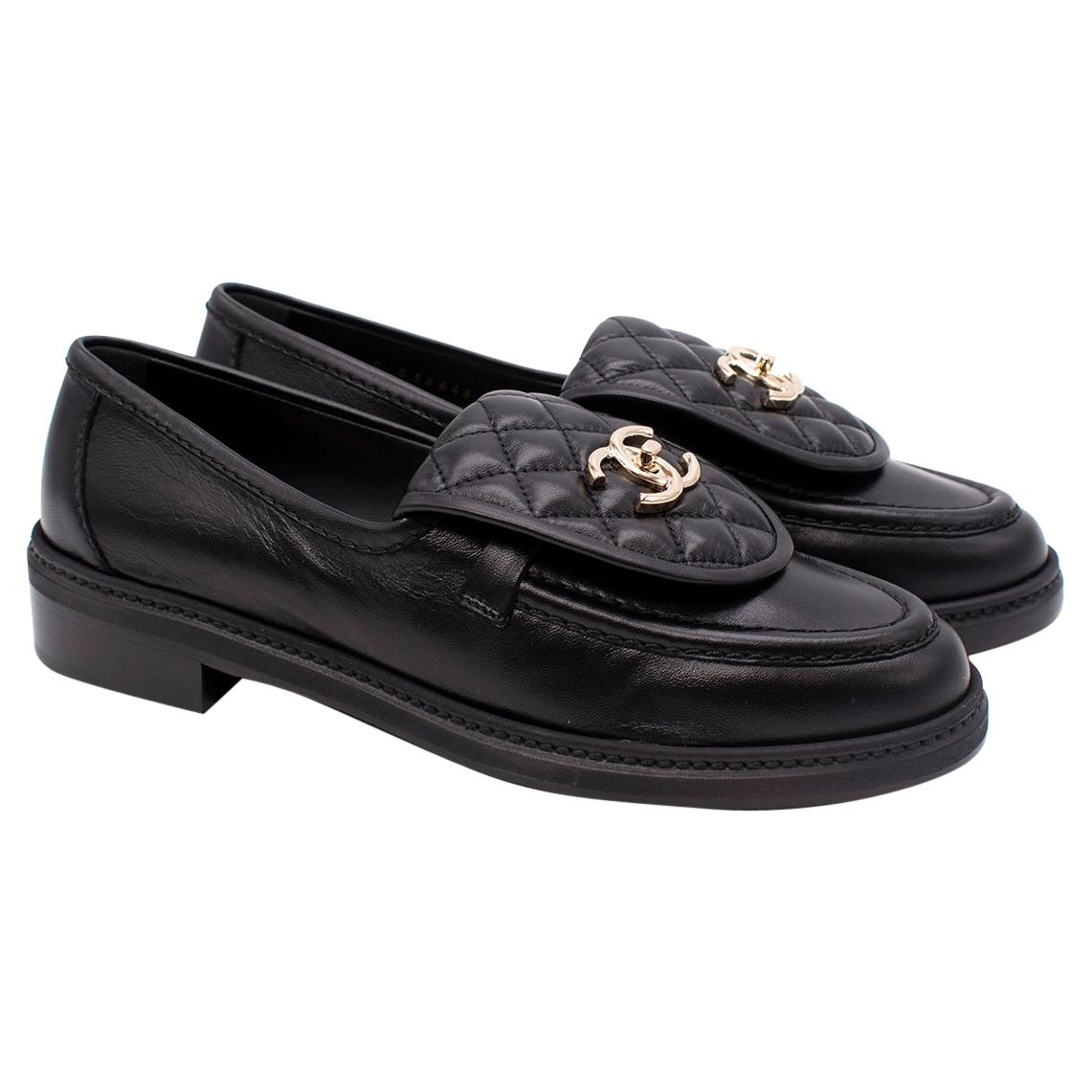 Chanel Black Quilted Leather Loafers - Colour Sold Out/Rare - Us size 9 For  Sale at 1stDibs