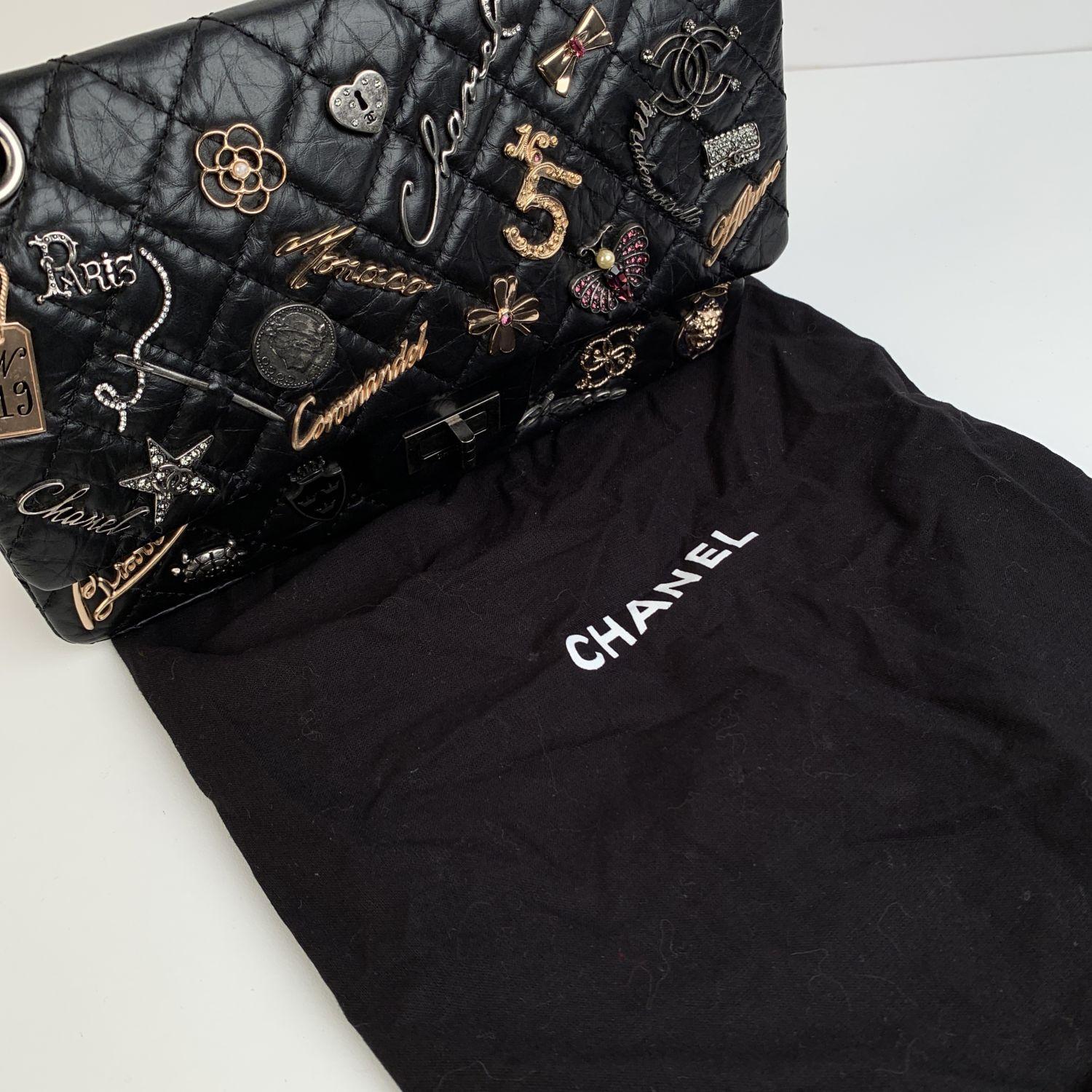 Chanel Black Quilted Leather Lucky Charms 2.55 Reissue Flap Bag 2