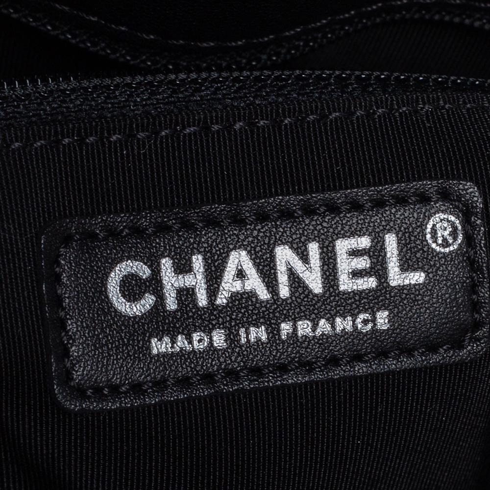 Chanel Black Quilted Leather Mademoiselle Vintage Shopping Tote 4