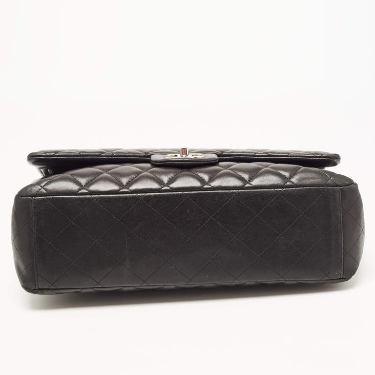 CHANEL Caviar Quilted Large Gusset Flap Wallet Black 179816