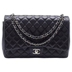 Chanel Black Quilted Leather Maxi Classic Double Flap Bag